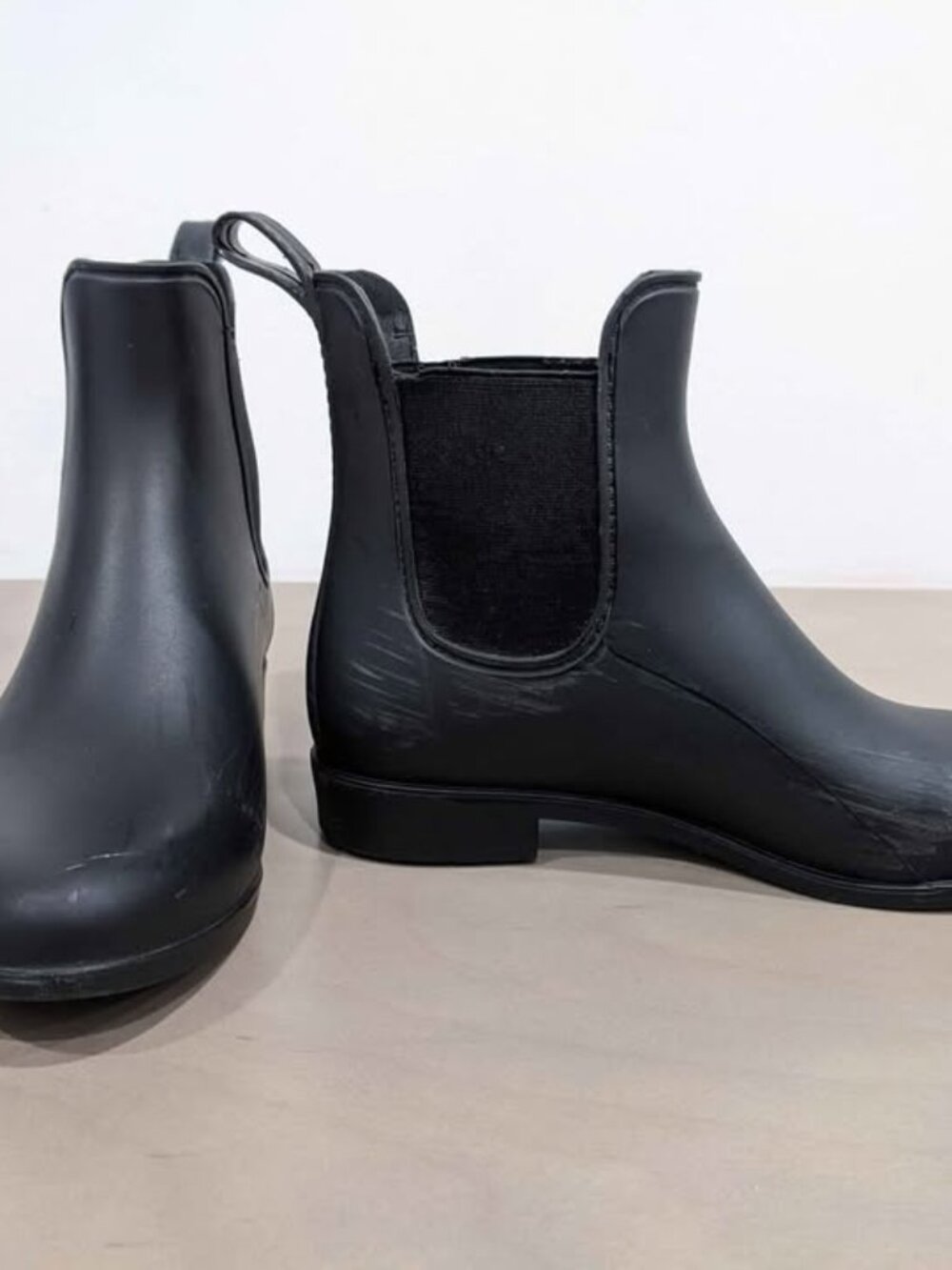 Black J Crew Rain Boots Chelsea Style